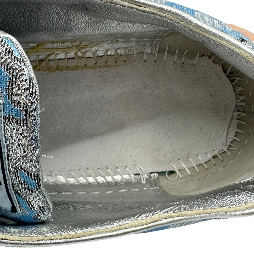 Prada 39 Platform Sneaker Metallic Jacquard Fabric Double Sole Amputee Left Only - Picture 11 of 12